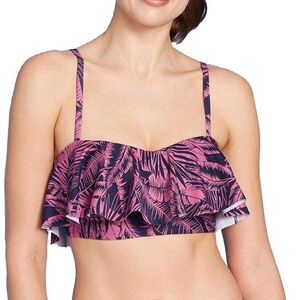 Pink Bikini Top with Ruffle Detail